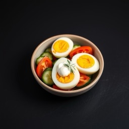 Illustration for the Egg, tomato and cucumber plate meal