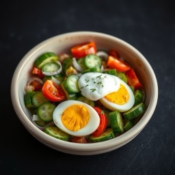 Illustration for the Egg and vegetable salad meal
