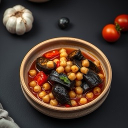 Illustration for the Eggplant and chickpea stew meal