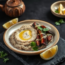 Illustration for the Eggplant plate with tahini meal