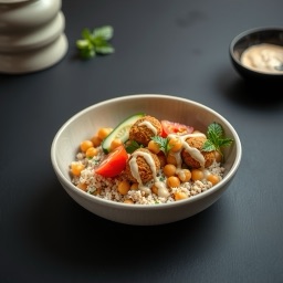 Illustration for the Falafel-style bowl with bulgur and tahini meal