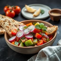 Illustration for the Fattoush-style pita salad meal