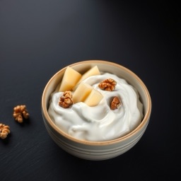Illustration for the Greek yogurt with apple and walnuts meal