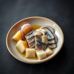 Illustration for the Herring with potatoes and onion meal