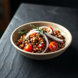 Illustration for the Lentil salad with tomato and onion meal