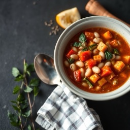 Illustration for the Minestrone vegetable soup meal