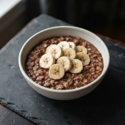 Illustration for the Cocoa oat bowl with banana meal