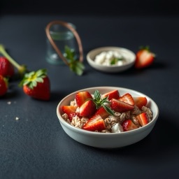 Illustration for the Oats with cottage cheese and strawberries meal