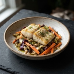 Illustration for the Ocean perch with braised cabbage meal