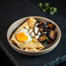 Illustration for the Eggplant and feta omelette meal