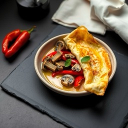 Illustration for the Mushroom and bell pepper omelette meal