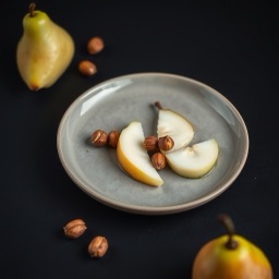 Illustration for the Pear and hazelnut snack plate meal
