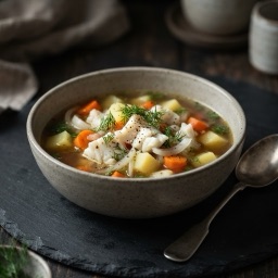 Illustration for the Pollock and potato soup meal