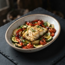 Illustration for the Baked pollock with vegetables meal
