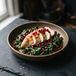 Illustration for the Chicken salad with pomegranate and spinach meal