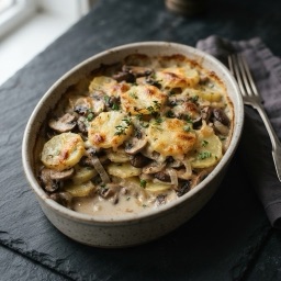 Illustration for the Potato and mushroom bake meal