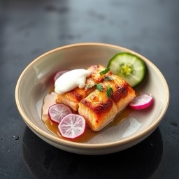 Illustration for the Salmon with radish and cucumber meal