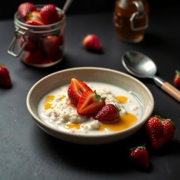 Illustration for the Semolina porridge with strawberries meal