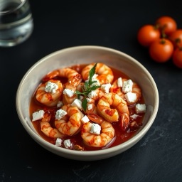 Illustration for the Baked shrimp with feta and tomato meal