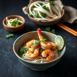 Illustration for the Shrimp bowl with rice noodles meal