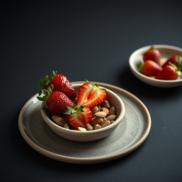 Illustration for the Strawberry and almond snack plate meal