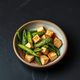 Illustration for the Tofu and edamame bowl with bok choy meal