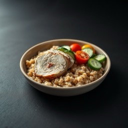 Illustration for the Turkey with buckwheat and fresh salad meal