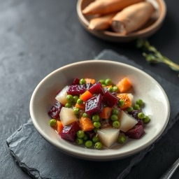 Illustration for the Root vegetable vinaigrette salad meal