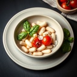 Illustration for the White bean plate with basil and tomato meal