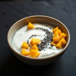 Illustration for the Greek yogurt bowl with mango and chia meal