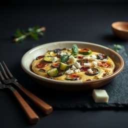 Illustration for the Courgette and feta frittata meal